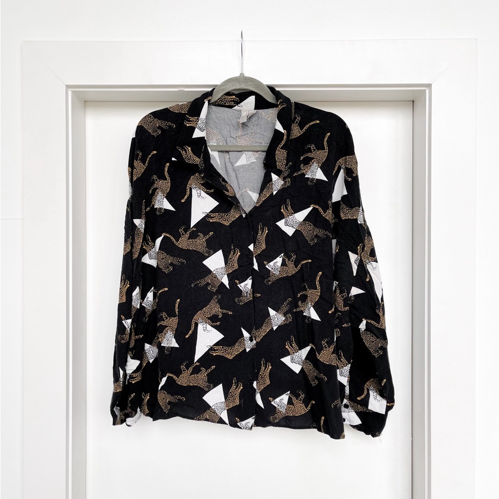 ASOS 80s Cheetah Cropped Blouse
